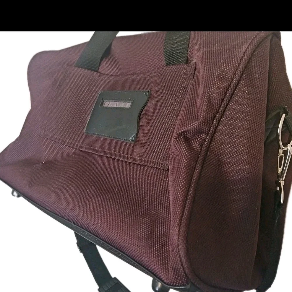 Pierre Cardin Maroon Duffle Bag Cottagecore Normcore Boho Y2k Soho(T)